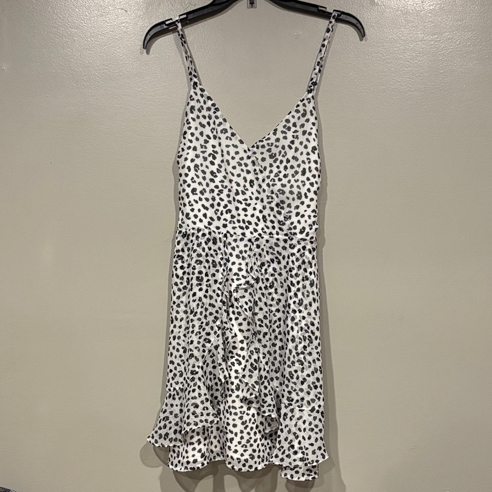 Lush Black and White Patterned spaghetti strap dress